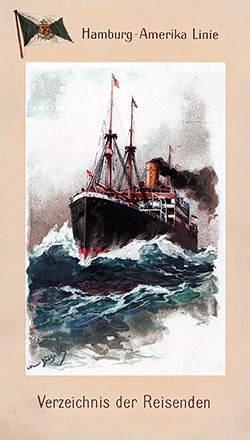 Front Cover of a Second Cabin Passenger List for the SS Patricia of the Hamburg America Line, Departing 28 September 1912 from Hamburg to New York