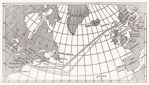 Route Map, SS Bergensfjord Passenger List, 27 July 1935.