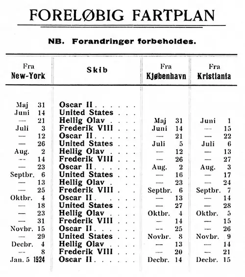Back Cover, SS Hellig Olav Cabin Passenger List, 1923-05-31.