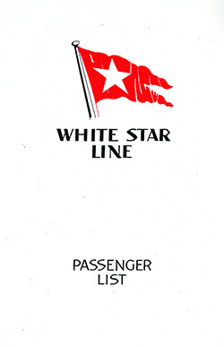 1933-08-23 Passenger Manifest for the RMS Majestic