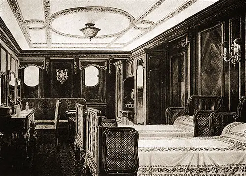 Fig. 103: Special Stateroom C-80 in the Georgian Style on the RMS Titanic.