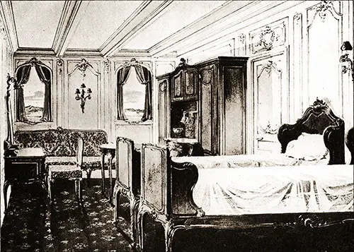 Fig. 104: Special Stateroom B-64 in the Style of Louis Quinze on the RMS Titanic.