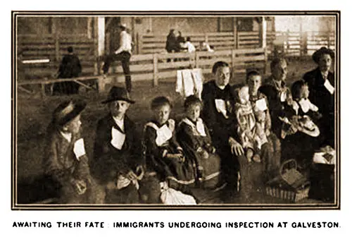 New Immigrants Await Their Fate After Undergoing Inspection at Galveston, Texas.