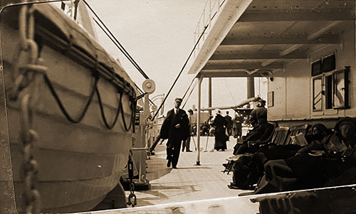 Passengers Relaxing on the Boat Deck of the SS Cedric, 1911.