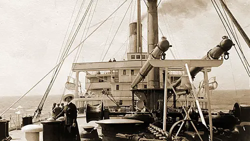 Clara Tweedale on a Deck of the SS Cedric, 1911.