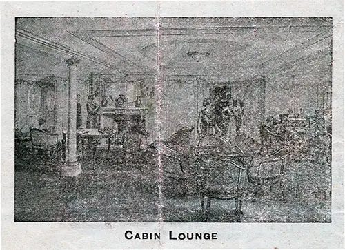 Cabin Class Lounge on the SS Laurentic.