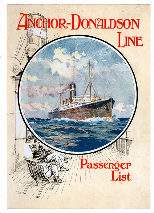 Passenger List, Anchor-Donaldson Line TSS Athenia - 1925 - Front Cover