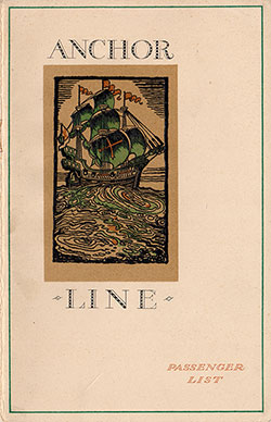 Front Cover, 1927-09-03 SS Transylvania Passenger List