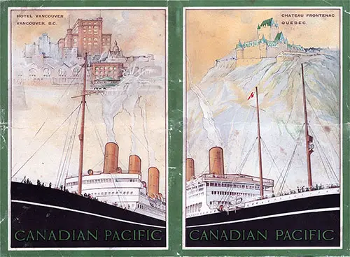 Front and Back Covers of the 23 May 1924 Cabin Passenger List for the SS Marloch of the Canadian Pacific Line.