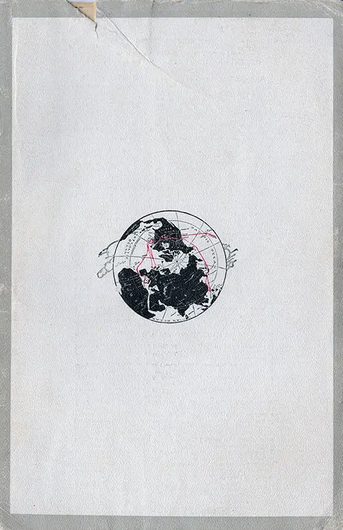 Small Globe is Displayed on the Back Cover of the SS Montlaurier Passenger List for 13 July 1923.