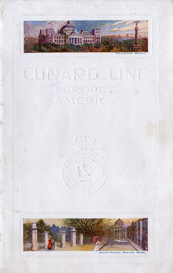 Front Cover, Cunard RMS Caronia Passenger List - 2 November 1912