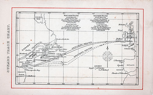 Back Cover, Cunard RMS Ivernia Track Chart - 1 October 1901