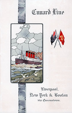 Passenger Manifest, Cunard Line Mauretania 1909 Liverpool to New York 