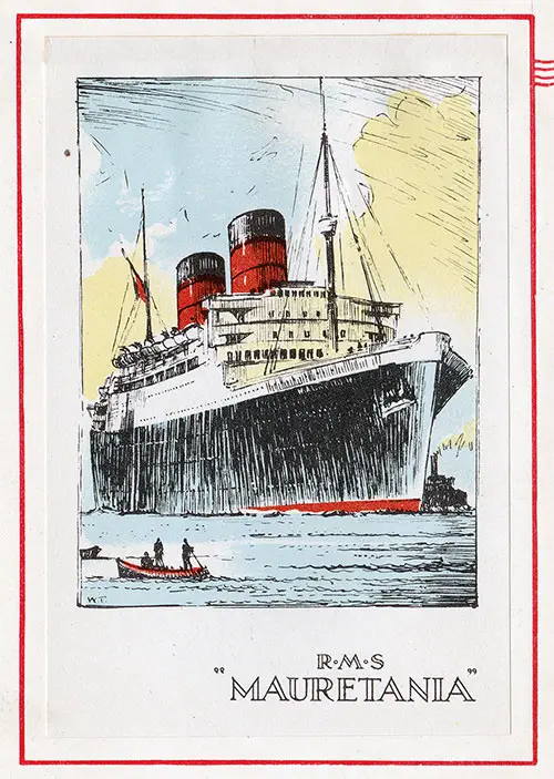 Painting of the Cunard Line RMS Mauretania - 28 September 1948.