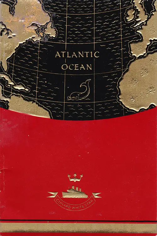 Front Cover of a Tourist Class Passenger List from the RMS Samaria of the Cunard Line, Departing 24 July 1936 from Liverpool to New York and Boston via Belfast and Greenock