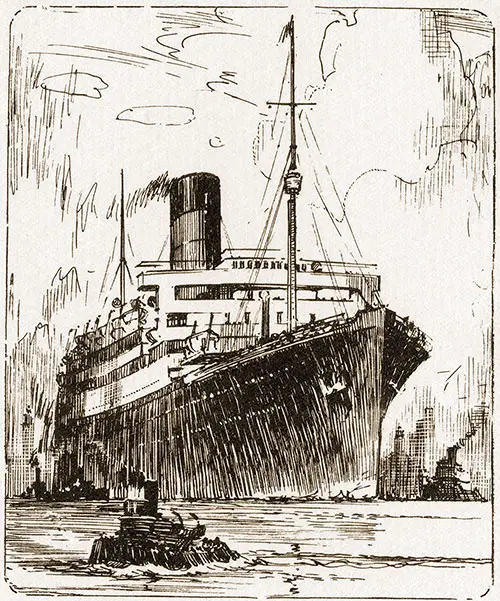 Sketch of the RMS Samaria. RMS Samaria Passenger List, 24 July 1936.