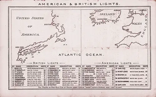 American and British Lights in the Atlantic Ocean, 1906.