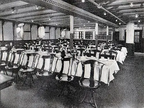 SS Albert Ballin Third Class Dining Room.