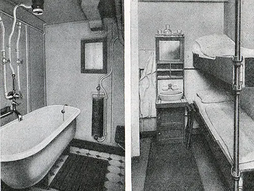 Third Class Bath and Stateroom, SS Albert Ballin