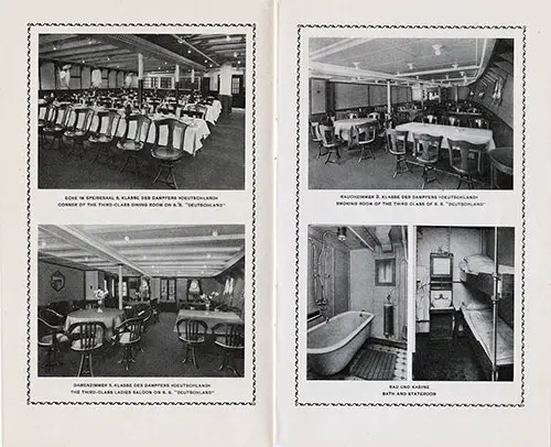 Scenes of the Third Class Accommodations Onboard the SS Deutschland.