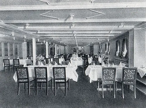 Tourist Third Cabin Dining Room on the SS Deutschland