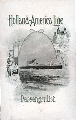 Front Cover, Holland-America Line SS Rotterdam Cabin Class Passenger List - 2 February 1904.