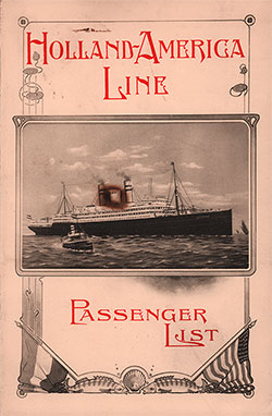 1908-07-25 Passenger Manifest for the TSS Rotterdam