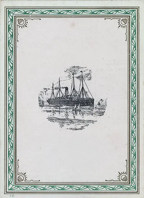 Back Cover, Saloon Passenger List for the SS Hanoverian of the Leyland Line dated 23 August 1902.
