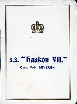 1913-07-15 Passenger Manifest for the SS Haakon VII