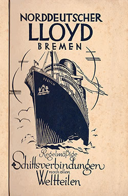 Front Cover of a Tourist Third Cabin and Third Class Passenger List from the SS Bremen of the North German Lloyd, Departing 3 October 1930 from Bremen to New York via Southampton and Cherbourg