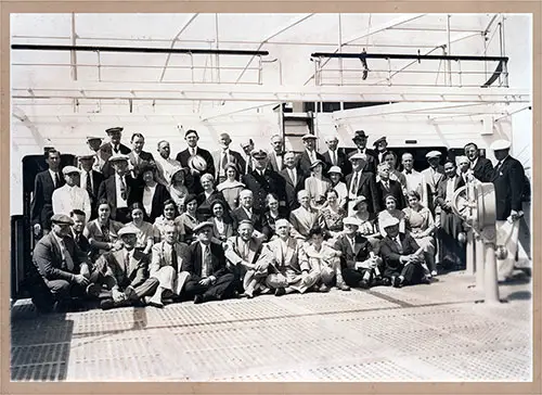 Group Photograph of Tourist Passengers on board the North German Lloyd SS Europa - 25 July 1934.