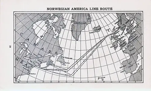 Norwegian-America Line Track Chart