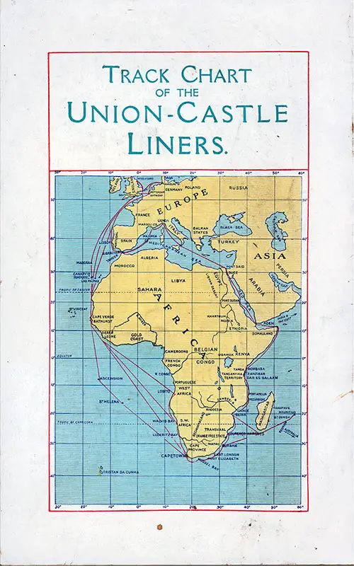 Back Cover, Union-Castle Line Track Cart 1939.