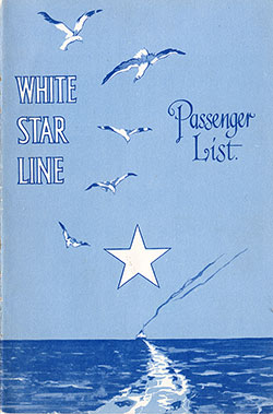 Front Cover, 1929-05-18 SS Baltic Passenger List