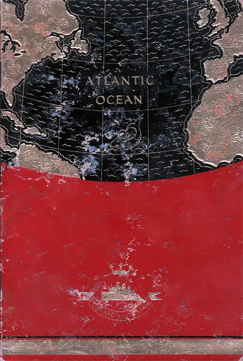 Front Cover of a Tourist Class Passenger List from the RMS Britannic of the White Star Line, Departing 7 August 1937 from Southampton to New York via Le Havre and Cobh