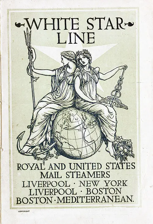 Front Cover, White Star Line RMS Cretic First Class Passenger List - 14 July 1904.