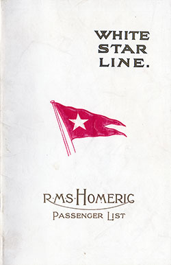 Passenger Manifest, White Star Line RMS Celtic - 1925-05-27