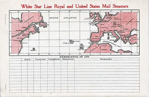 Back Cover, SS Majestic Passenger List - 20 April 1929
