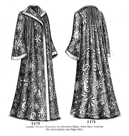 Ladies' Ticked Wrapper or Lounging-Robe No. 4474