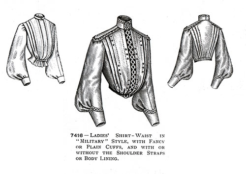 Ladies’ Shirt-Waist in “Military” Style No. 7416
