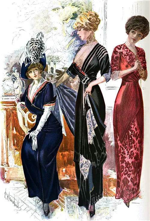 Modified Narrow Skirt Becoming Popular, The Delineator, February 1911.