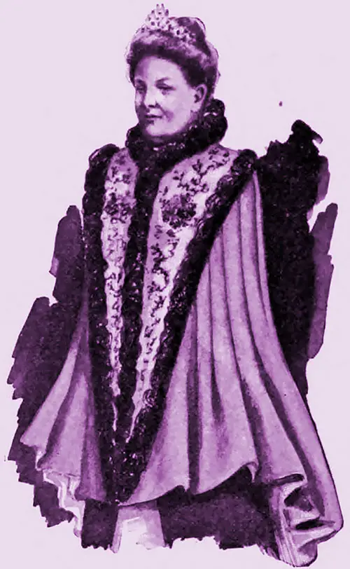 Queen Emma's Cape of Violet Velvet With White Satin Embroidered Yoke
