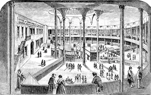 Interior View of Castle Garden Immigrant Depot circa 1855.