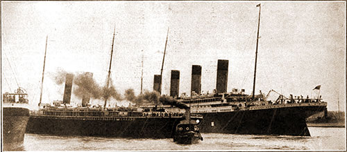 The Ill-Fated Steamship “Titanic " (Vessel With Four Funnels) Leaving Southampton, England, on Her Maiden Voyage
