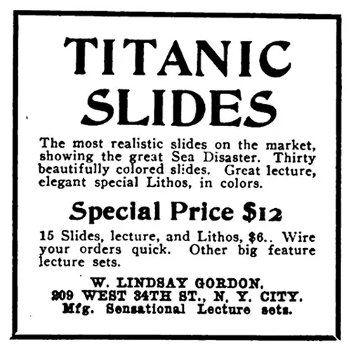 Advertisement for Titanic Slides