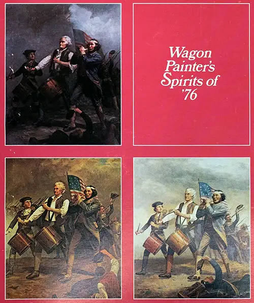 Three most notable of several versions of “The Spirit of '76" painted by Archibald Willard are Marblehead's (top, in the Selectmen's Room, Abbot Hall); Cleveland's (left, in City Hall), and Wellington's (right, in the Herrick Memorial Library).