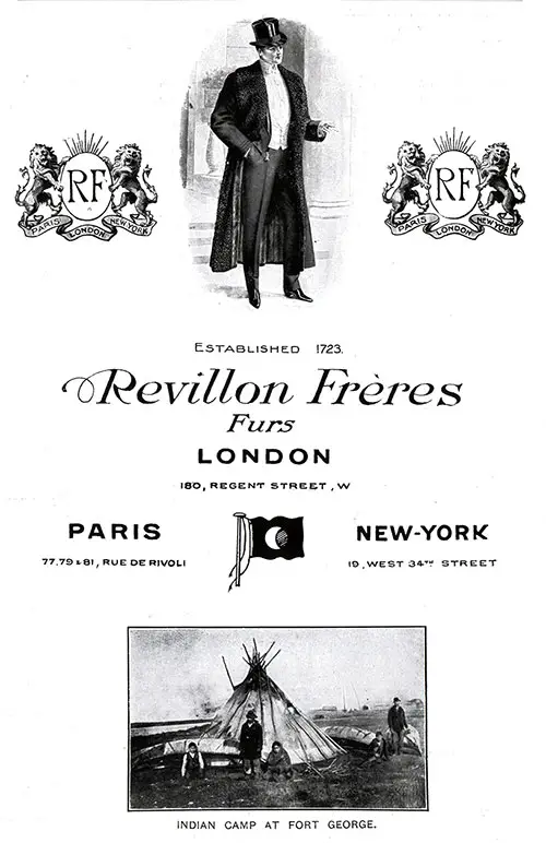 Advertisement, Revillon Frères Furs, London, Paris, New York.