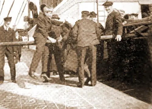 A Game of Military Tournament Played on the Deck of a German Ocean Liner.