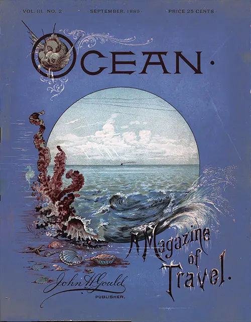 Front Cover of Ocean: Magazine of Travel for the September 1889 Issue.