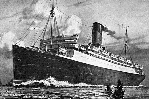 RMS Scythia at Sea.